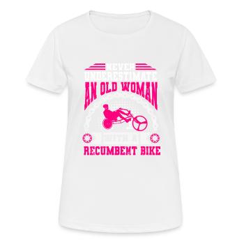 Vélo couché Cycliste couché - T-shirt respirant Femme - blanc - Devant - AI Model Female 172 dark (172cm)