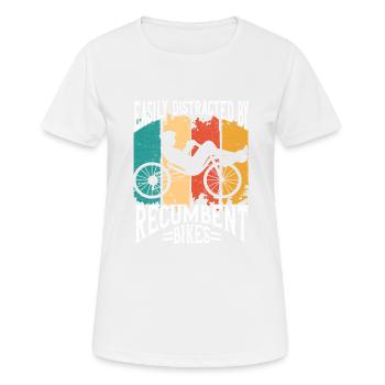 Vélo couché Cycliste couché - T-shirt respirant Femme - blanc - Devant - AI Model Female 172 dark (172cm)
