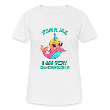 mignon bébé baleine narval licorne kawaii - T-shirt respirant Femme - blanc - Devant - AI Model Female 172 dark (172cm)