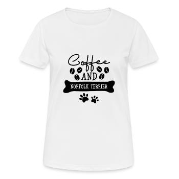 Coffee and norfolk terrier - Frauen T-Shirt atmungsaktiv - Weiß - Vorne - AI Model Female 172 dark (172cm)