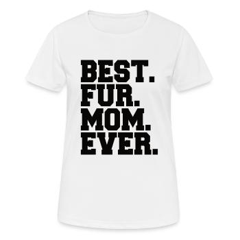 Fell mama Hundemama und Hundepfote - Frauen T-Shirt atmungsaktiv - Weiß - Vorne - AI Model Female 172 dark (172cm)