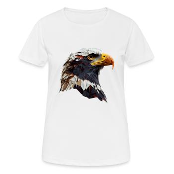 Conception polygonale cool avec un pygargue à tête blanche - T-shirt respirant Femme - blanc - Devant - AI Model Female 172 dark (172cm)
