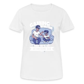 Vater - Frauen T-Shirt atmungsaktiv - Weiß - Vorne - AI Model Female 172 dark (172cm)