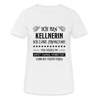 Kellnerin Lustig Spruch Serviererin Beruf Geschenk - Frauen T-Shirt atmungsaktiv - Weiß - Vorne - AI Model Female 172 dark (172cm)