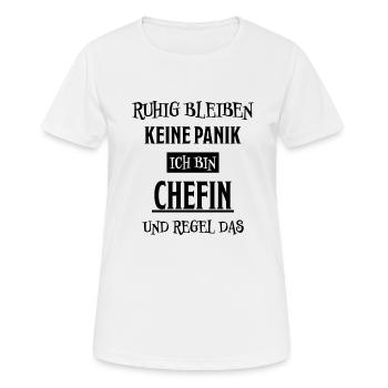 Chefin Mama Lustiger Spruch Familie Beruf Geschenk - Frauen T-Shirt atmungsaktiv - Weiß - Vorne - AI Model Female 172 dark (172cm)