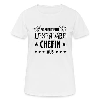 Chefin Mama Lustiger Spruch Familie Beruf Geschenk - Frauen T-Shirt atmungsaktiv - Weiß - Vorne - AI Model Female 172 dark (172cm)
