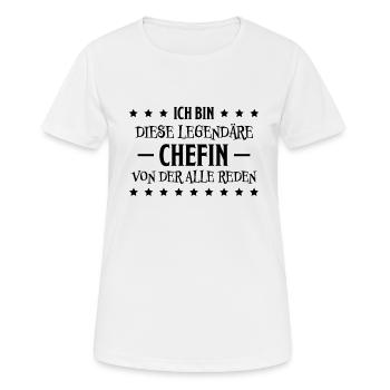 Chefin Mama Lustiger Spruch Familie Beruf Geschenk - Frauen T-Shirt atmungsaktiv - Weiß - Vorne - AI Model Female 172 dark (172cm)