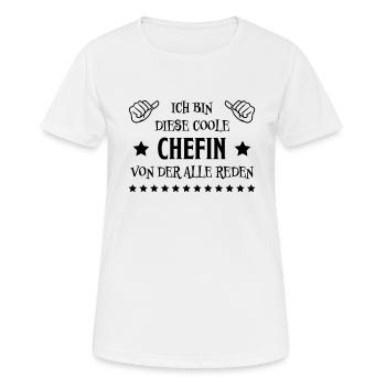 Chefin Mama Lustiger Spruch Familie Beruf Geschenk - Frauen T-Shirt atmungsaktiv - Weiß - Vorne - AI Model Female 172 dark (172cm)