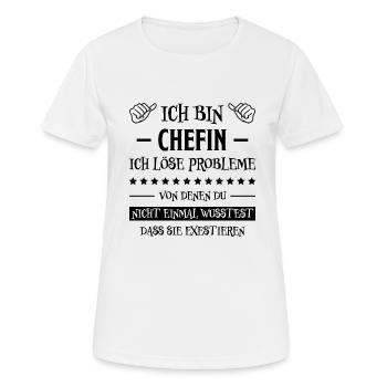 Chefin Mama Lustiger Spruch Familie Beruf Geschenk - Frauen T-Shirt atmungsaktiv - Weiß - Vorne - AI Model Female 172 dark (172cm)