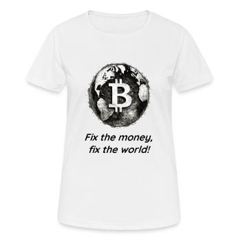 Fix the money, fix the world - Iconic - Women's Breathable T-Shirt - white - Front - AI Model Female 172 dark (172cm)