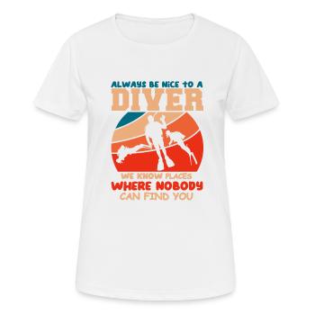 Taucher Tauchen Design Schnorcheln - Frauen T-Shirt atmungsaktiv - Weiß - Vorne - AI Model Female 172 dark (172cm)
