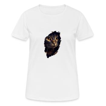 Cat Cute Kitten Cracked Cat Lovers Cats - Women's Breathable T-Shirt - white - Front - AI Model Female 172 dark (172cm)