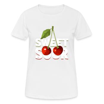 Sour cherries twin siblings design - T-shirt respirant Femme - blanc - Devant - AI Model Female 172 dark (172cm)