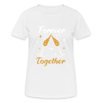 Zwillings Geschwister Party mit Sektglas - Frauen T-Shirt atmungsaktiv - Weiß - Vorne - AI Model Female 172 dark (172cm)