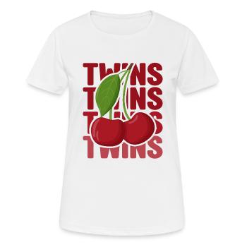 Sour cherries twin siblings design - T-shirt respirant Femme - blanc - Devant - AI Model Female 172 dark (172cm)