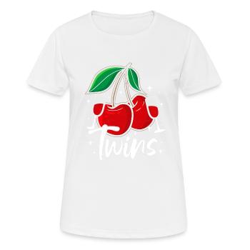 Sour cherries twin siblings design - T-shirt respirant Femme - blanc - Devant - AI Model Female 172 dark (172cm)