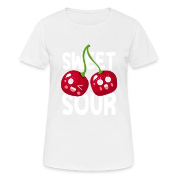 Sour cherries twin siblings design - T-shirt respirant Femme - blanc - Devant - AI Model Female 172 dark (172cm)