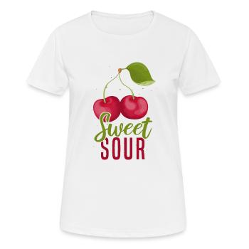Sour cherries twin siblings design - T-shirt respirant Femme - blanc - Devant - AI Model Female 172 dark (172cm)