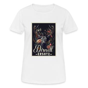 Dirndl Ersatz Dirndl Trachten Kostüm Dirndl Ersatz - Frauen T-Shirt atmungsaktiv - Weiß - Vorne - AI Model Female 172 dark (172cm)