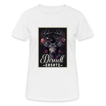 Dirndl Ersatz Dirndl Trachten Kostüm Dirndl Ersatz - Frauen T-Shirt atmungsaktiv - Weiß - Vorne - AI Model Female 172 dark (172cm)