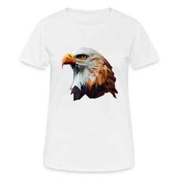 Conception polygonale cool avec un pygargue à tête blanche - T-shirt respirant Femme - blanc - Devant - AI Model Female 172 dark (172cm)