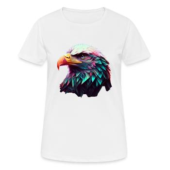 Conception polygonale cool avec un pygargue à tête blanche - T-shirt respirant Femme - blanc - Devant - AI Model Female 172 dark (172cm)