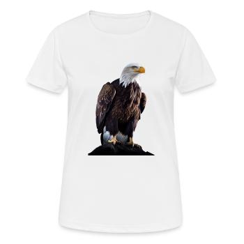 Conception polygonale cool avec un pygargue à tête blanche - T-shirt respirant Femme - blanc - Devant - AI Model Female 172 dark (172cm)