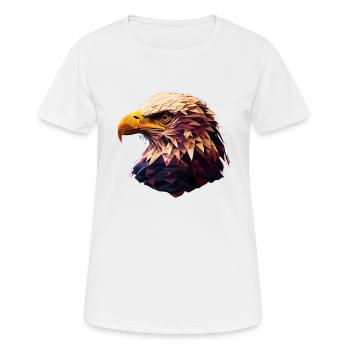 Conception polygonale cool avec un pygargue à tête blanche - T-shirt respirant Femme - blanc - Devant - AI Model Female 172 dark (172cm)