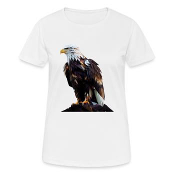Conception polygonale cool avec un pygargue à tête blanche - T-shirt respirant Femme - blanc - Devant - AI Model Female 172 dark (172cm)