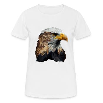 Conception polygonale cool avec un pygargue à tête blanche - T-shirt respirant Femme - blanc - Devant - AI Model Female 172 dark (172cm)