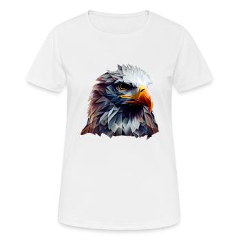 Conception polygonale cool avec un pygargue à tête blanche - T-shirt respirant Femme - blanc - Devant - AI Model Female 172 dark (172cm)