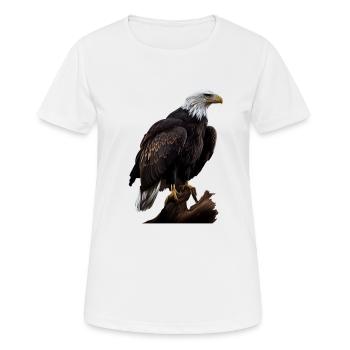 Conception polygonale cool avec un pygargue à tête blanche - T-shirt respirant Femme - blanc - Devant - AI Model Female 172 dark (172cm)