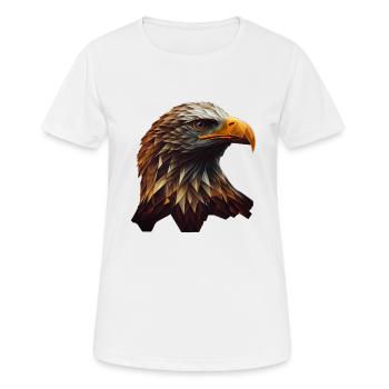 Conception polygonale cool avec un pygargue à tête blanche - T-shirt respirant Femme - blanc - Devant - AI Model Female 172 dark (172cm)