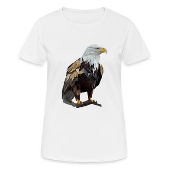 Conception polygonale cool avec un pygargue à tête blanche - T-shirt respirant Femme - blanc - Devant - AI Model Female 172 dark (172cm)