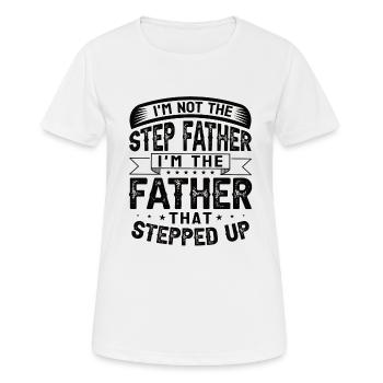 Beau-père papa Beau-père Beau-père Cadeau de fête des pères - T-shirt respirant Femme - blanc - Devant - AI Model Female 172 dark (172cm)