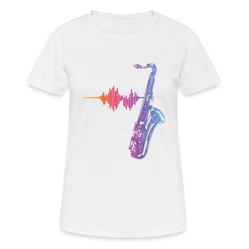 Saxophone Heartbeat/ Frequency For Saxophone Playe - Frauen T-Shirt atmungsaktiv - Weiß - Vorne - AI Model Female 172 dark (172cm)
