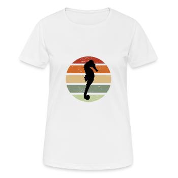 Insigne d’hippocampe Insigne de natation - T-shirt respirant Femme - blanc - Devant - AI Model Female 172 dark (172cm)