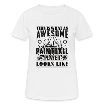 Paintball Gift Paintballer Paintball Player - Women's Breathable T-Shirt - white - Front - AI Model Female 172 dark (172cm)