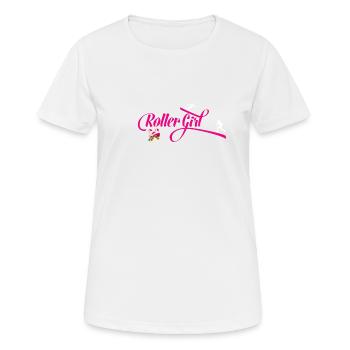 Roller Girl - Roller Figure Skating Roller Skates Girls - Women's Breathable T-Shirt - white - Front - AI Model Female 172 dark (172cm)