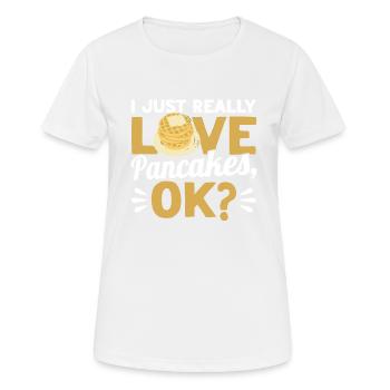 Pfannkuchen Food Lover Best Pancake Maker - Frauen T-Shirt atmungsaktiv - Weiß - Vorne - AI Model Female 172 dark (172cm)