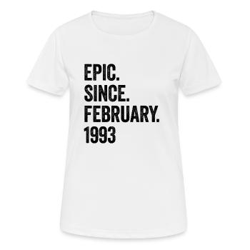 Epic depuis février 1993 30e anniversaire - T-shirt respirant Femme - blanc - Devant - AI Model Female 172 dark (172cm)