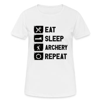 Bow Arrow Archery Sagittarius Hunting Sport Bow - Women's Breathable T-Shirt - white - Front - AI Model Female 172 dark (172cm)