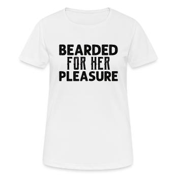 Vollbart und Bartträger Barthaare Schnauzbart - Frauen T-Shirt atmungsaktiv - Weiß - Vorne - AI Model Female 172 dark (172cm)