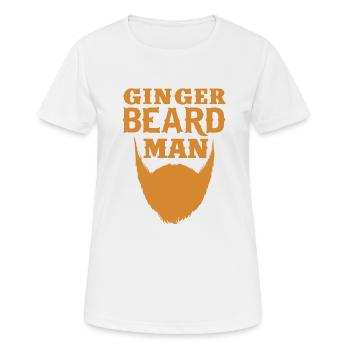 Barbe complète Porteur Barbe Rouge Barbe Cheveux Rousse - T-shirt respirant Femme - blanc - Devant - AI Model Female 172 dark (172cm)