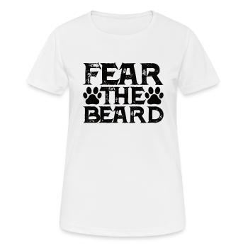 Vollbart und Bartträger Barthaare Schnauzbart - Frauen T-Shirt atmungsaktiv - Weiß - Vorne - AI Model Female 172 dark (172cm)