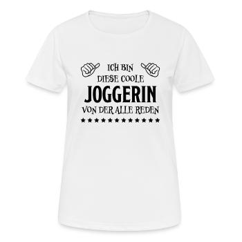 Joggerin Laufen Lustiger Spruch Joggen Geschenk - Frauen T-Shirt atmungsaktiv - Weiß - Vorne - AI Model Female 172 dark (172cm)