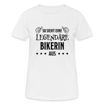 Bikerin Lustiger Spruch Bike Fun Sprüche Geschenk - Frauen T-Shirt atmungsaktiv - Weiß - Vorne - AI Model Female 172 dark (172cm)