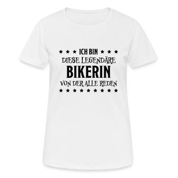 Bikerin Lustiger Spruch Bike Fun Sprüche Geschenk - Frauen T-Shirt atmungsaktiv - Weiß - Vorne - AI Model Female 172 dark (172cm)