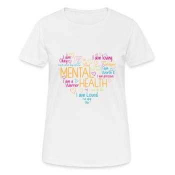 Mental Health Awareness Mental Health Heart - Frauen T-Shirt atmungsaktiv - Weiß - Vorne - AI Model Female 172 dark (172cm)