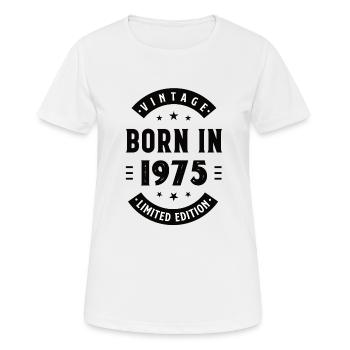 1975 - Year of construction 1975 - Born 1975 - Women's Breathable T-Shirt - white - Front - AI Model Female 172 dark (172cm)